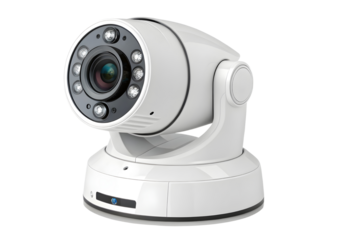 Camera on white background