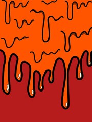 Orange and Red Dripping Paint Background