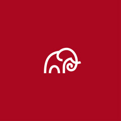 Elephant logo icon flat vector design
