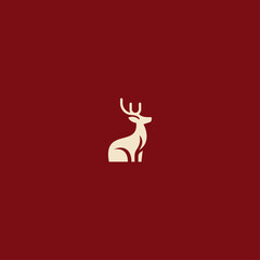 Deer logo icon flat vector design
