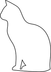 Halloween cat outline vector, ideal for spooky art, mystery themes, and feline graphics.