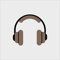 Fototapeta premium Brown headphones icon isolated on white background