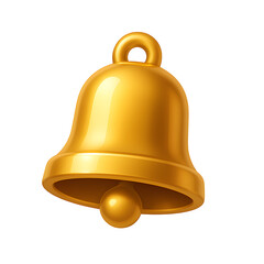 Golden bell isolated on transparent background