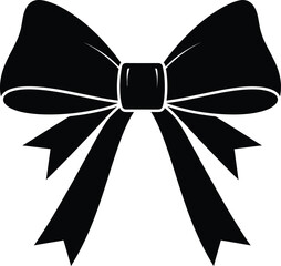 Vector art of black bow isolated on white background