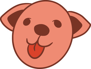 Cute Dog Face Character Illutration