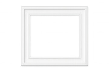 Fototapeta premium Simple white square frame with transparent background, perfect for showcasing artwork or photographs