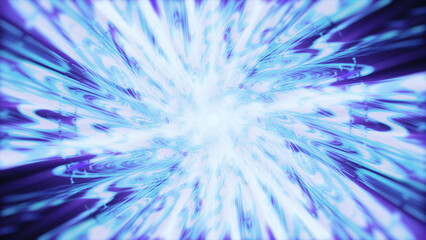 Obraz premium Abstract art of background with surreal spiral pattern in blue tunnel with shining and glare effect