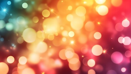 Fototapeta premium This abstract image showcases a vibrant spectrum of defocused circular lights in various sizes, creating a bokeh effect across the frame.