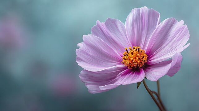 soft pink cosmos flower petal top view close up photograph - Powered by Adobe