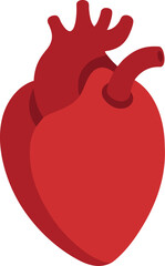 Minimalist Human Heart Vector Illustration in Red Tones