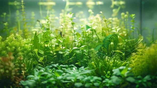 A  capturing the rich diversity of plant life beneath the water surface. The vibrant greenery and intricate structures demonstrate the complexity and beauty of aquatic ecosystems.