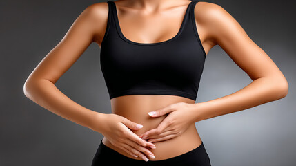 Fototapeta premium Woman performing abdominal exercises in a fitness studio during a workout session for core strength and stability