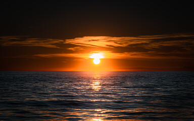 Golden Sunset Over the Ocean