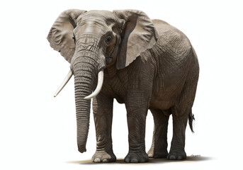 Obraz premium Isolated african elephant wildlife animal safari mammal tusks trunk big ears zoo