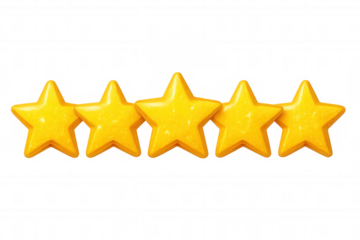 Five golden stars represent a five-star rating, indicating excellent quality and customer satisfaction