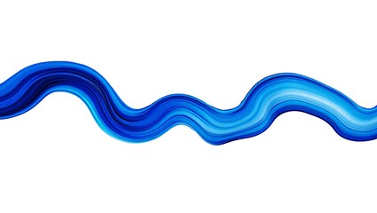 Abstract Blue Wave Brush Stroke with Gradient Hues on a Clean White Background