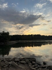 Rhein, Fluss, Steine, Kies, Sand, Strömung, Natur, Germany, Thunderstorm, Rhine, river, stones, gravel, sand, current, nature, landscape, waves, water, lake, Panorama, Relaxation, blue