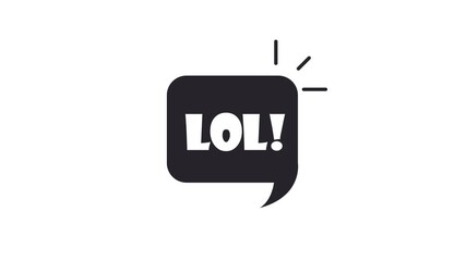 Comic Speech Bubble Animation – “LOL” Text on white background. Cartoon Comic Bubble Animation with LOL Expression. Perfect for pop art projects, retro cartoons, social media videos, fun transitions. - Powered by Adobe