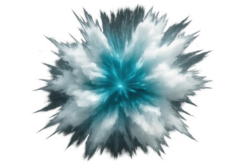 Turquoise-white energy burst expanding dynamically against transparent backdrop, targeting visual effects and motion graphics design
