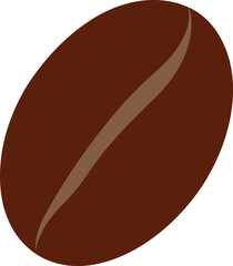 Brown Coffee Bean Vector Illustration with Smooth Oval Shape