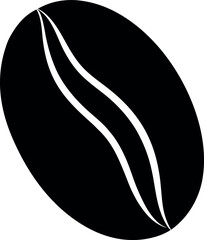 Stylized Coffee Bean Vector Illustration with Central Split Design