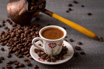 Traditional delicious Turkish coffee or Greek coffee