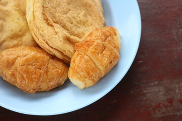 Delicious bread on a plate