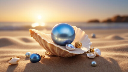 "Ocean's Gift": A Shiny Diamond Ring Inside an Open Seashell