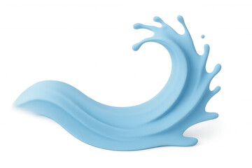 Obraz premium Blue liquid creating dynamic curved wave with splashing droplets, revealing fluid motion against transparent background for graphic design enhancement