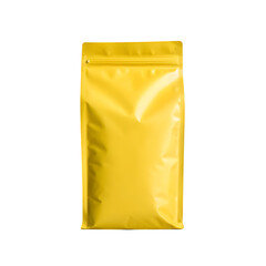 Yellow paper shopping bag on white background for packaging or retail use