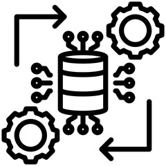 data processing icon isolated on white background. vector illustration icon for data Science technology and other business