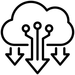 cloud download icon isolated on white background. vector illustration icon for data Science technology and other business