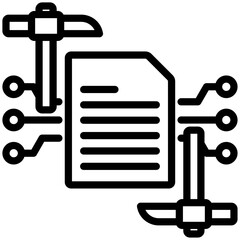 text mining icon isolated on white background. vector illustration icon for data Science technology and other business