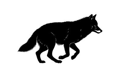 Fototapeta premium elegant black wolf silhouette transparent vector for modern designs