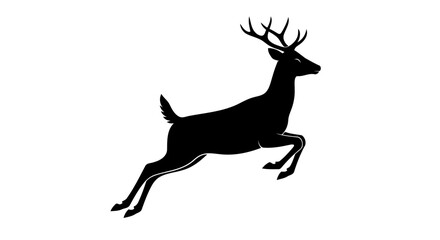 Fototapeta premium leaping deer silhouette elegant transparent vector for modern designs