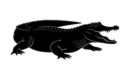Fototapeta premium powerful alligator silhouette transparent background for minimalist designs