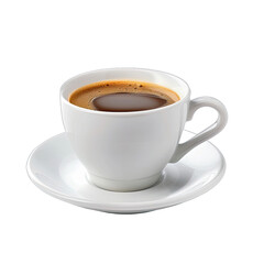 White coffee cup filled with dark brown liquid