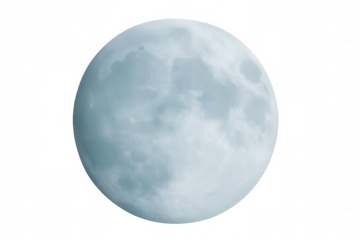Realistic full moon glowing on a transparent background, perfect for space projects or night scenes