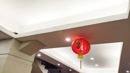 Red and beautiful Chinese lantern. Red lanterns for chinese new year. 