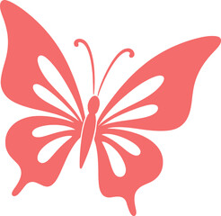 Butterfly Silhouette Illustration &ndash; Minimalist Black Wings with Transparent Background