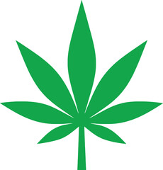Cannabis Leaf Silhouette &ndash; Minimalist Botanical Vector