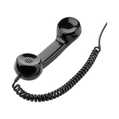 black telephone isolated on white