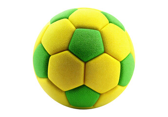 Fototapeta premium Isolated Soccer Ball in Green and Yellow on Transparent Background