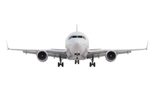 Front View of Commercial Airplane