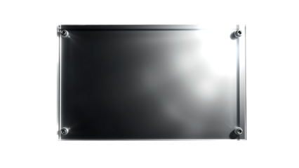 Acrylic glass panel on transparent background Realistic glossy plate with light glare and shadow Cle