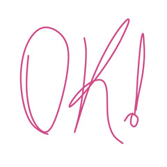 red doodle written Ok!