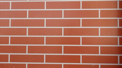 Obraz premium Red Brick Wall with Horizontal Pattern and Texture for Architectural Design