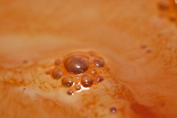 Mixture of black tea and fresh milk