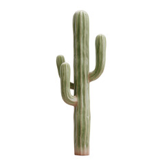 A detailed depiction of a single saguaro cactus, showcasing its intricate features, strong, and iconic desert resilience in a studio shot.