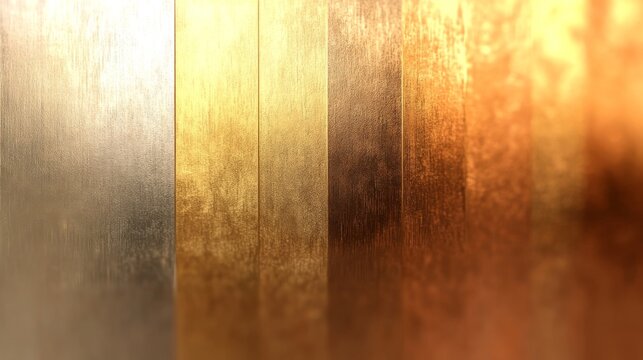 Metal palette swatch sample collection silver gold bronze copper texture background industrial design interior panel sheet material assortment shiny variation